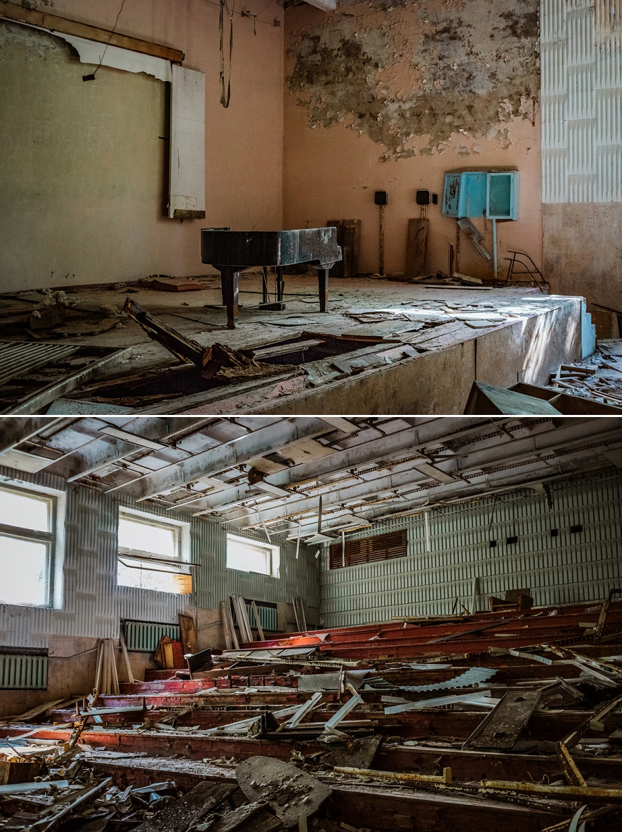 stage of music school with grand piano