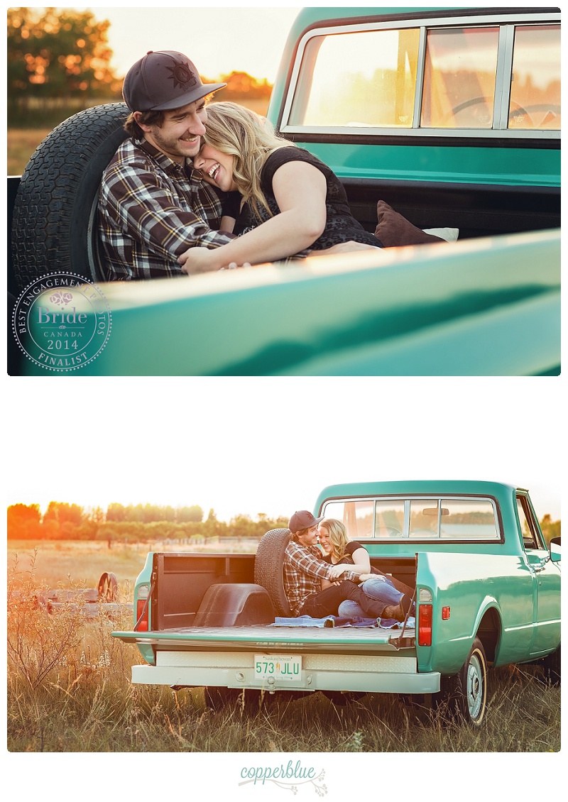 Vintage Chevy truck engagement session