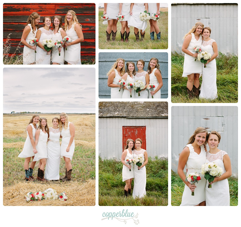 Farmyard bridesmaids