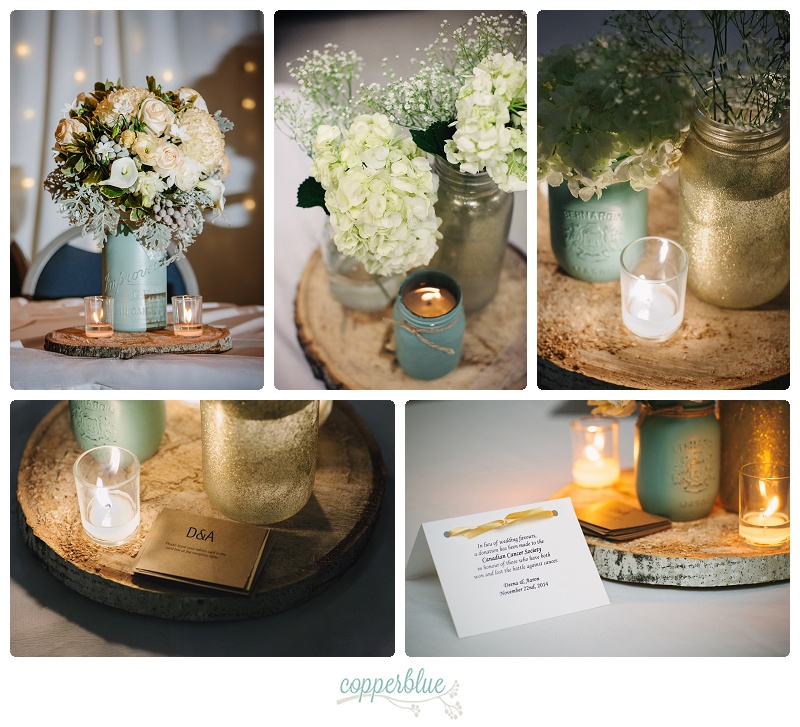 Green and gold wedding decor
