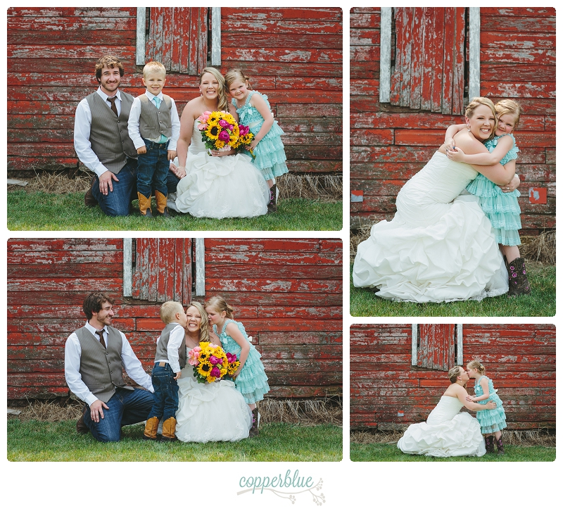 Saskatoon farm wedding flower girl