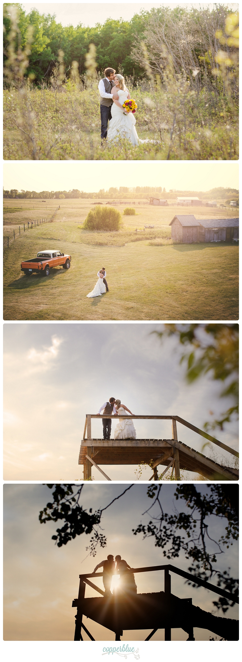 Sunset farm wedding