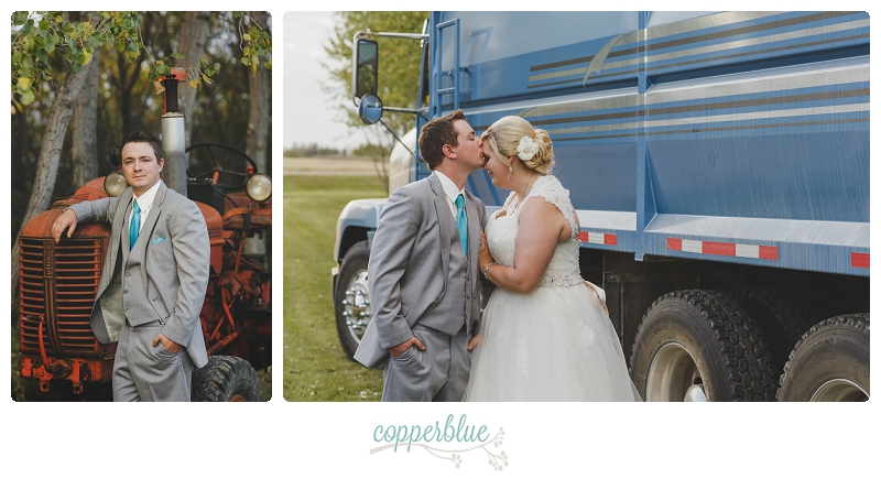Wedding with grain truck