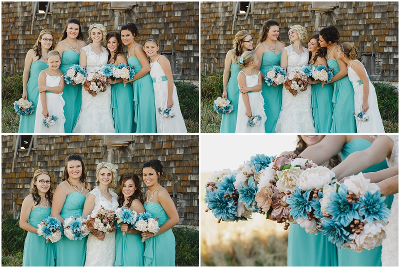 teal bouquets