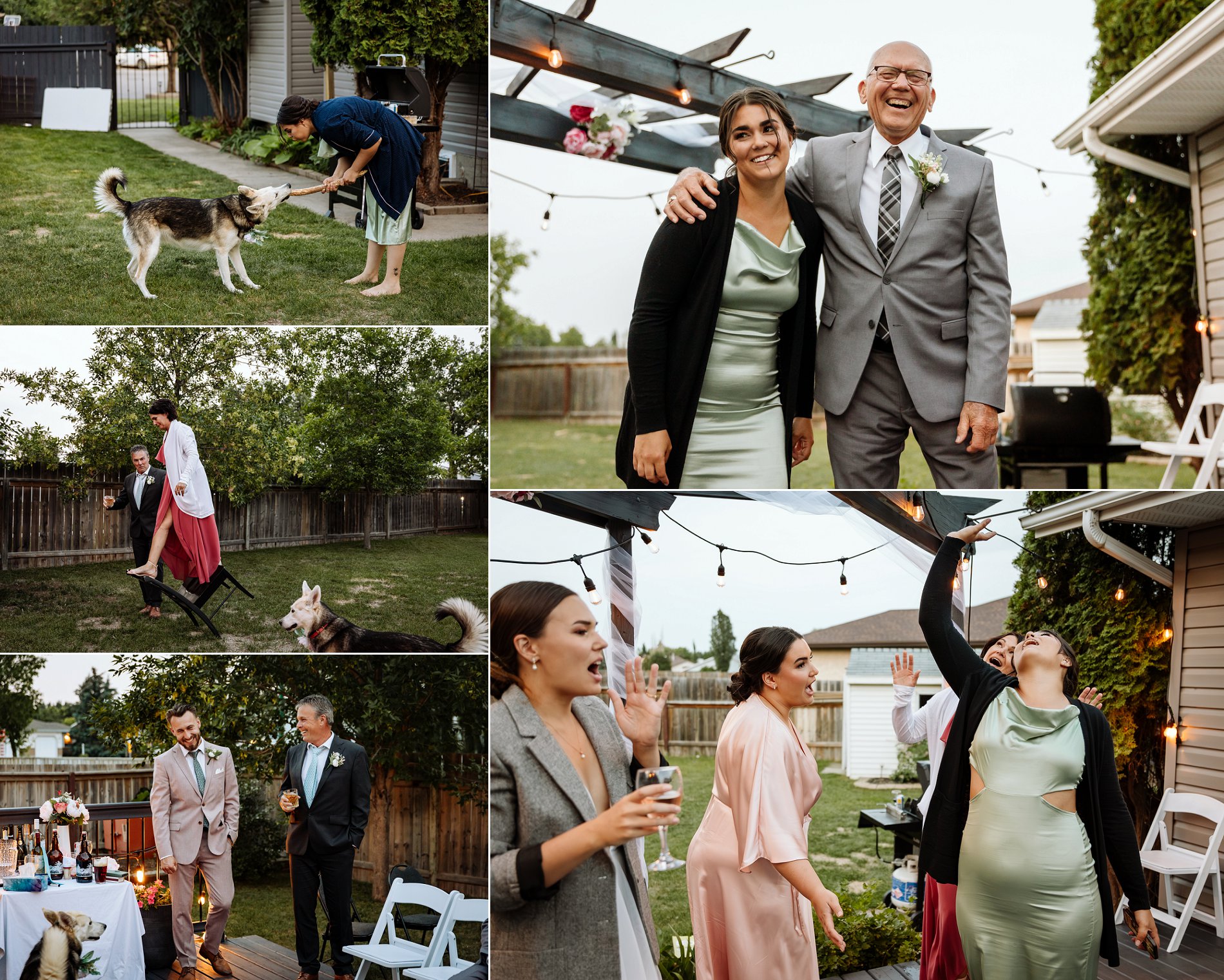 The back deck became the a dance floor at this outdoor Saskatoon wedding.