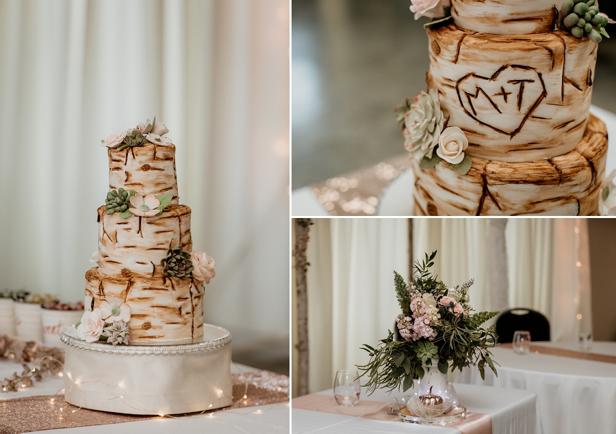 birch tree wedding cake