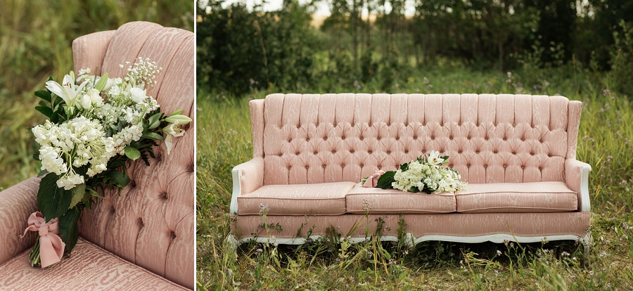 wedding vintage couch from buttercream rentals