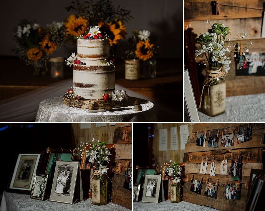 naked cake and rustic seating chart