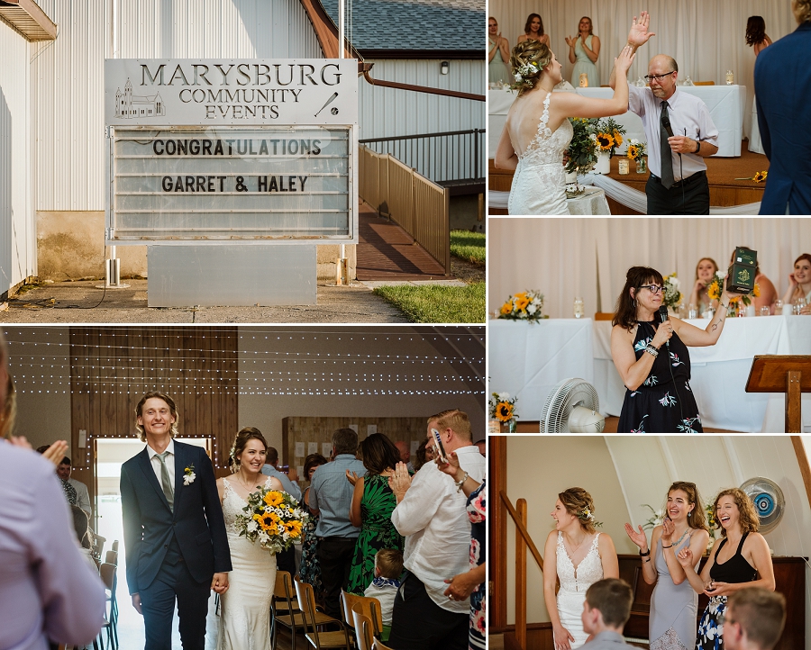 wedding reception at marysburg community hall