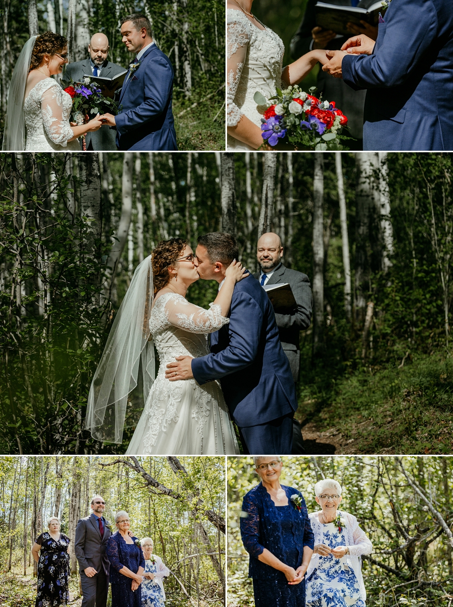 waskesiu forest wedding ceremony