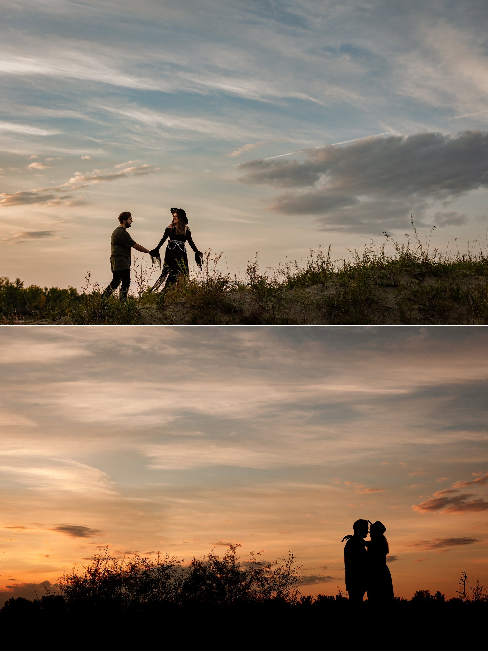 Sunset engagement photos in Saskatchewan