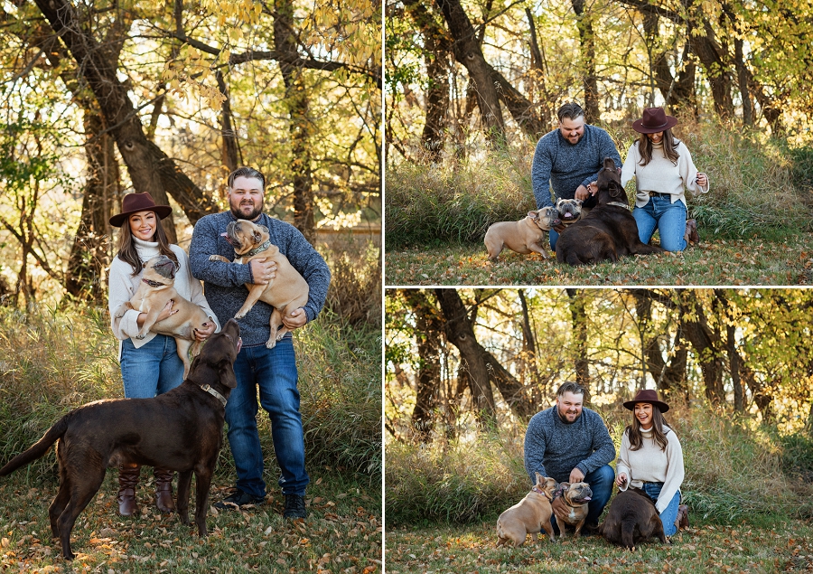 prince albert engagement photos with dogs