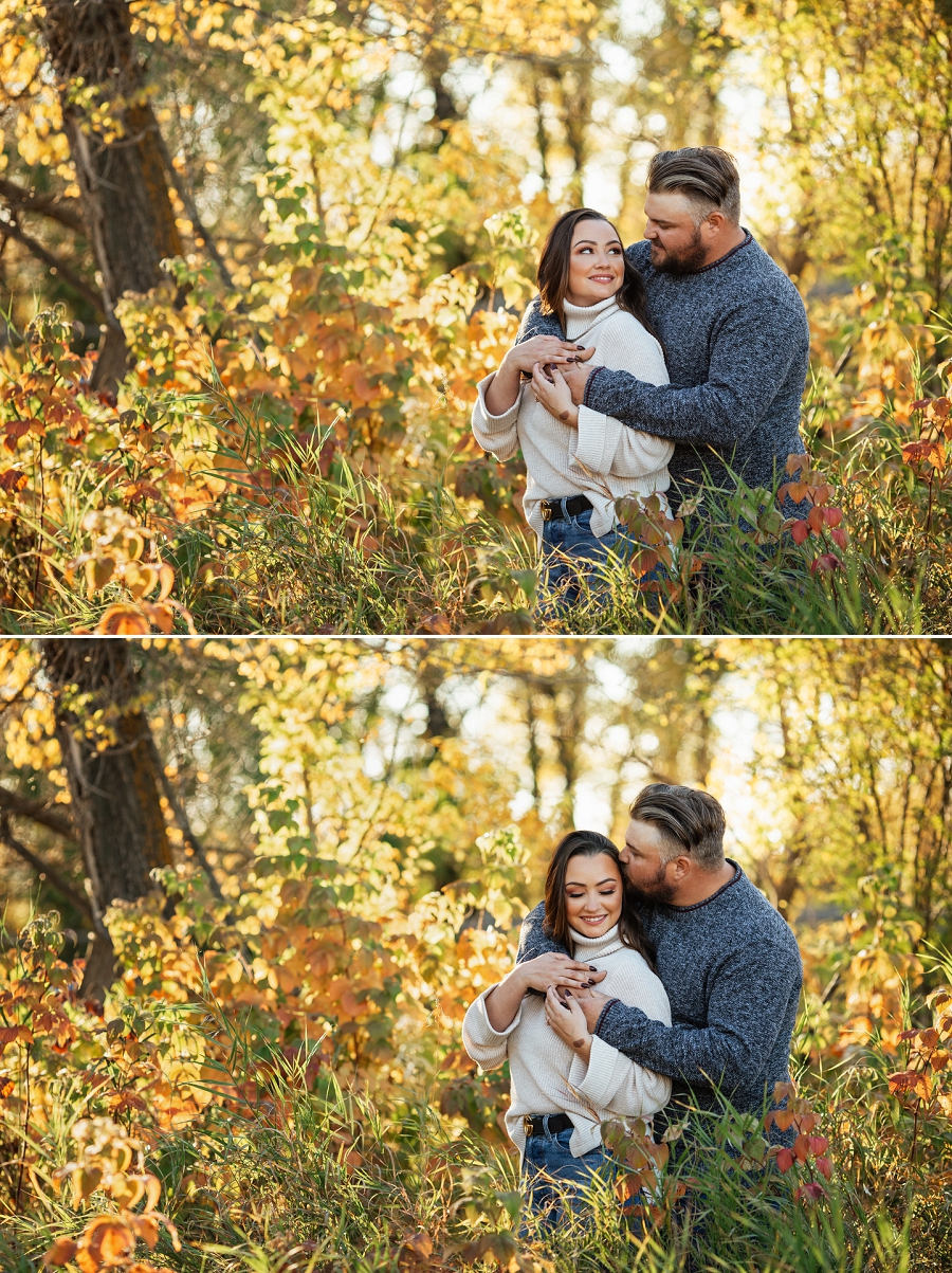 autumn engagement pictures in prince albert