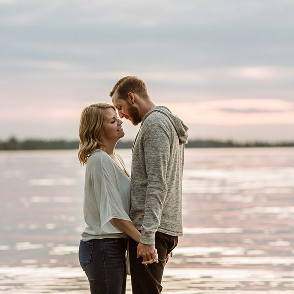 candle lake engagement session at the beach