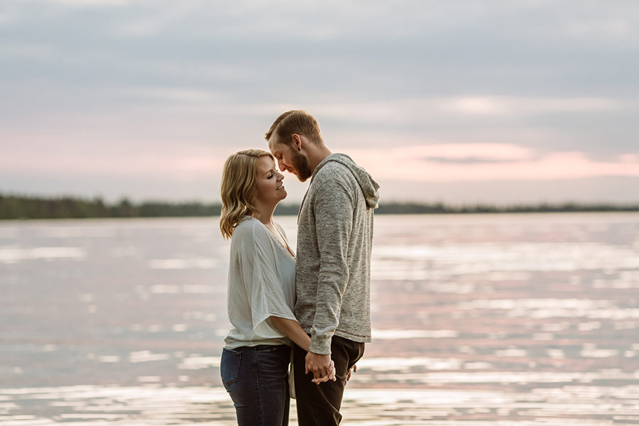 candle lake engagement session at the beach