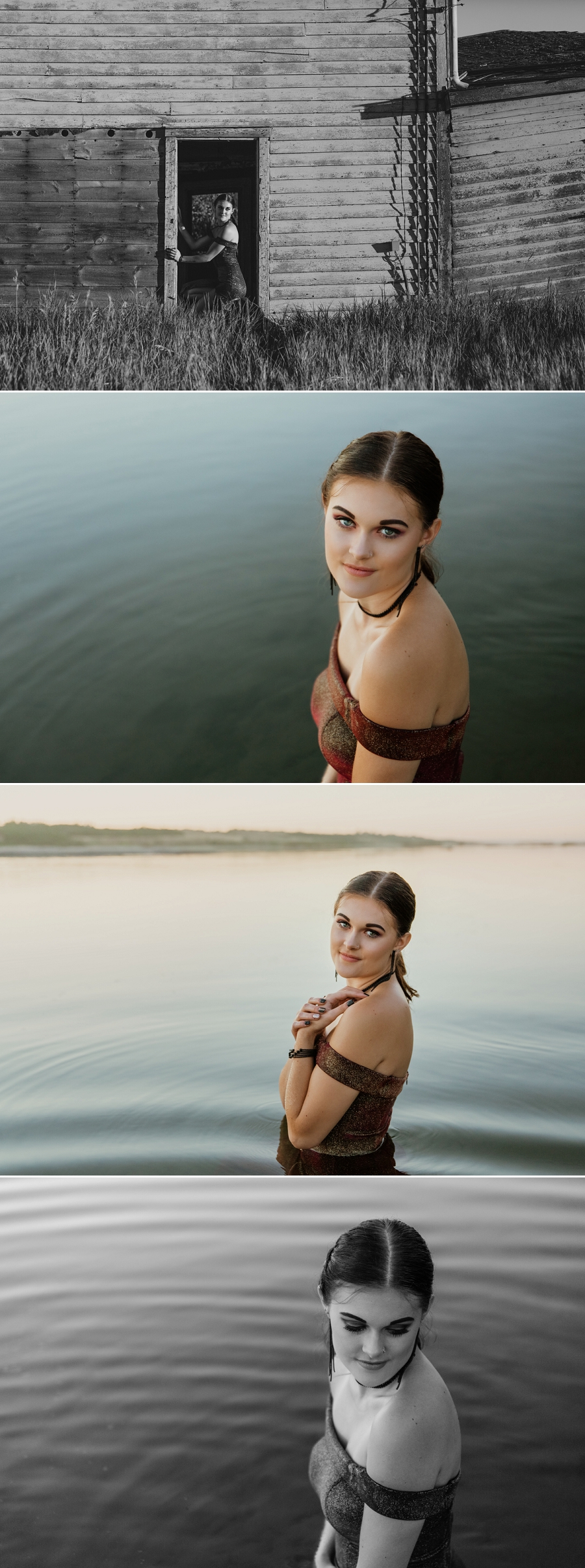 grad portraits in the water