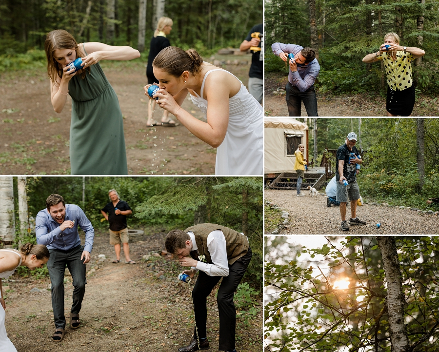 christopher lake wedding reception in the forest