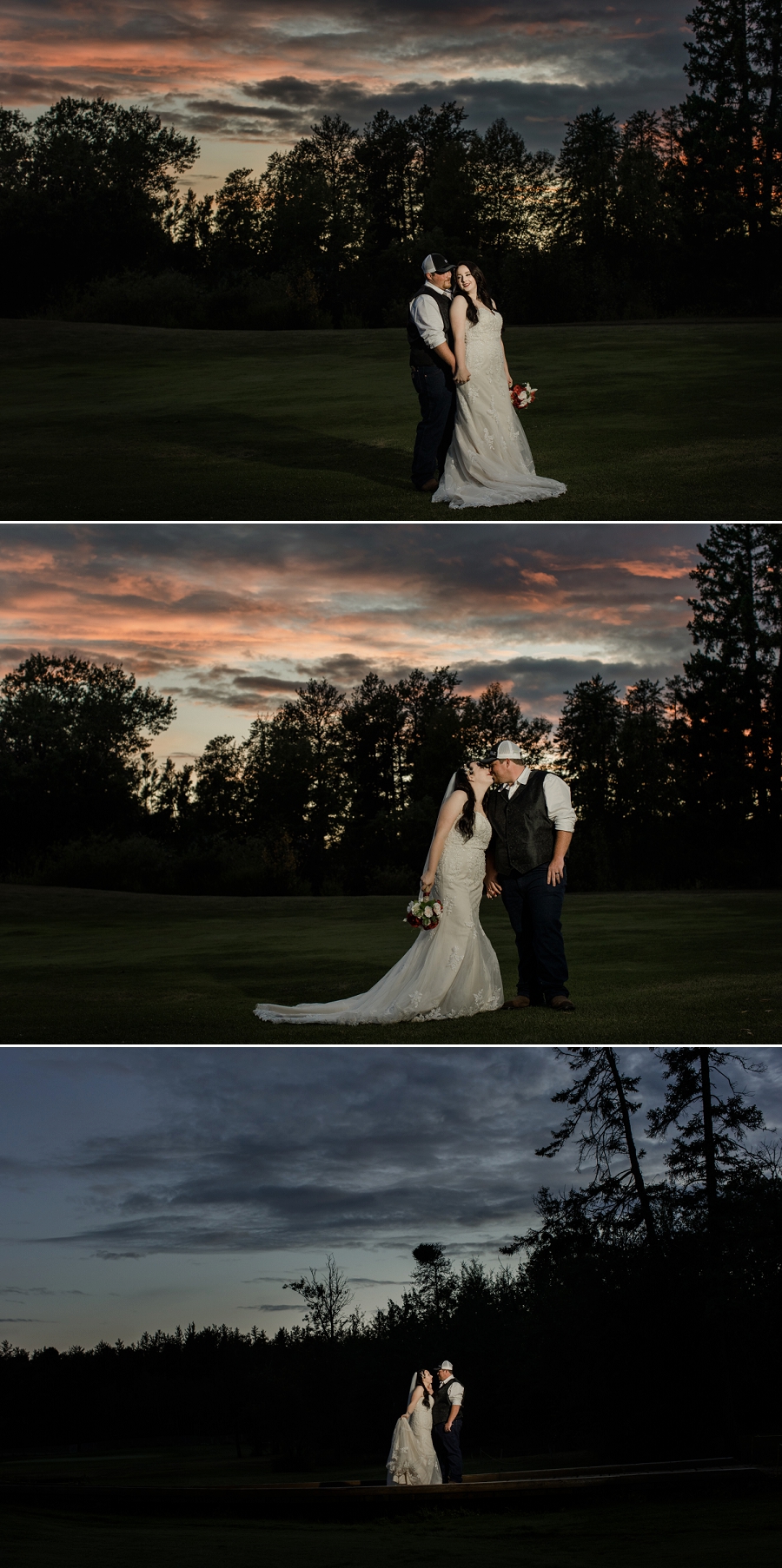 sunset wedding photos in prince albert saskatchewan