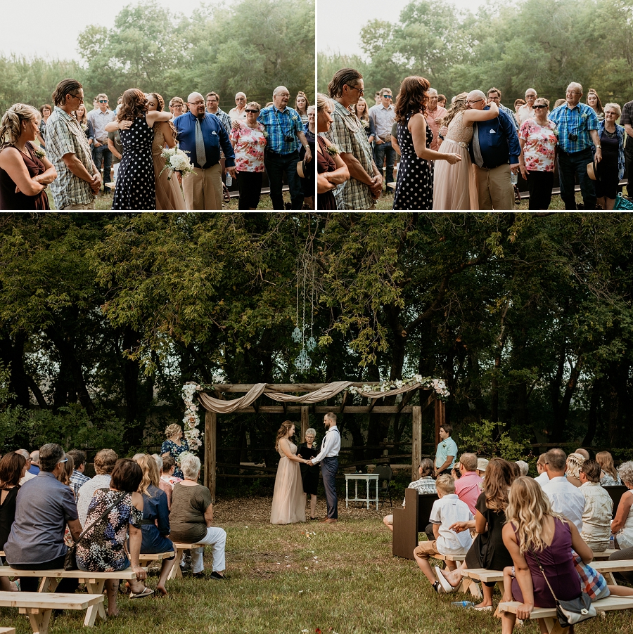 outdoor wedding ceremony in saskatoon