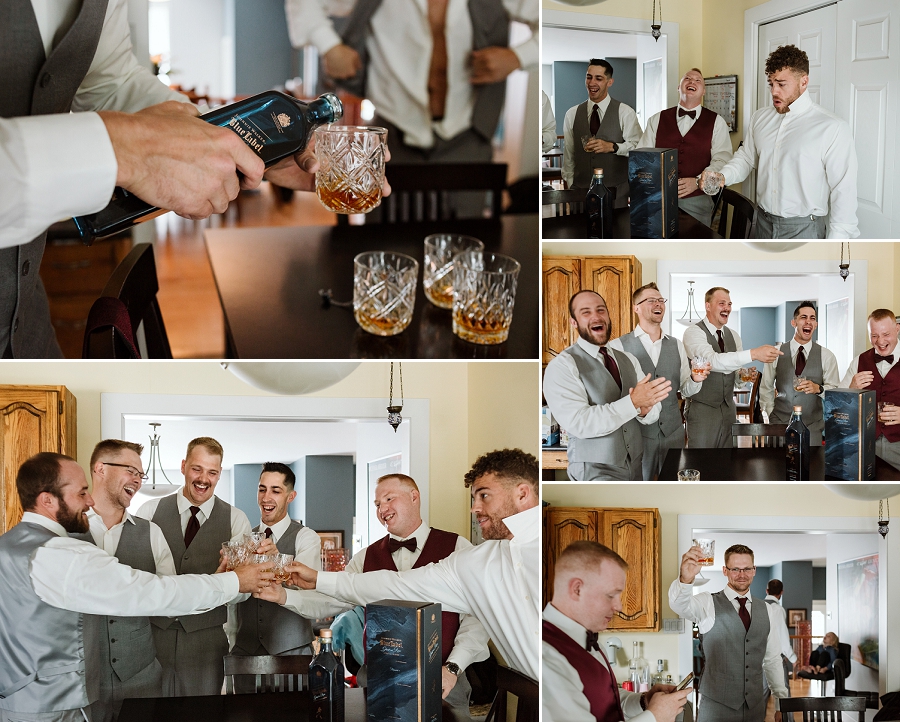 saskatoon groomsmen drinking scotch