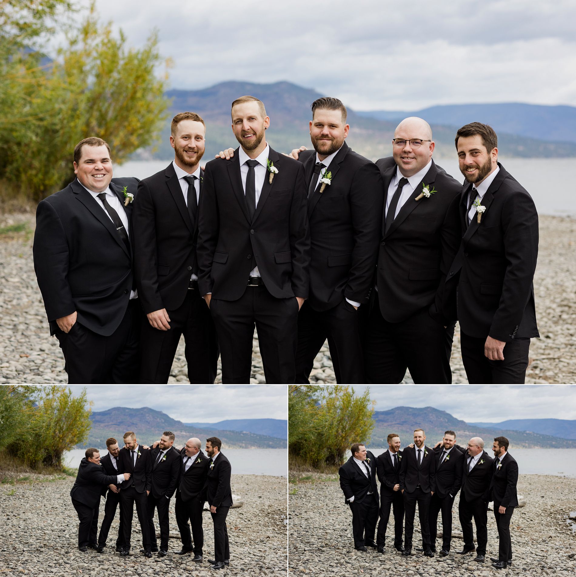 bridesmaids and groomsmen at fintry provincial park