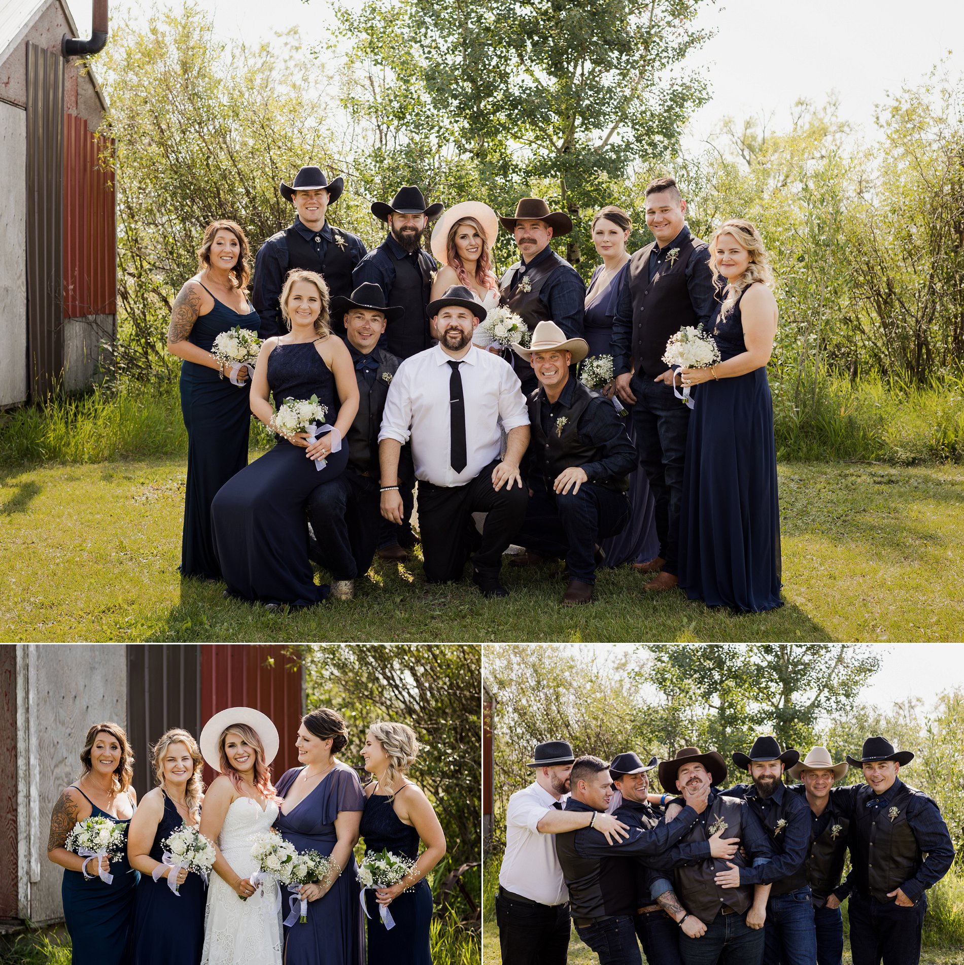 wedding party at guenther farms